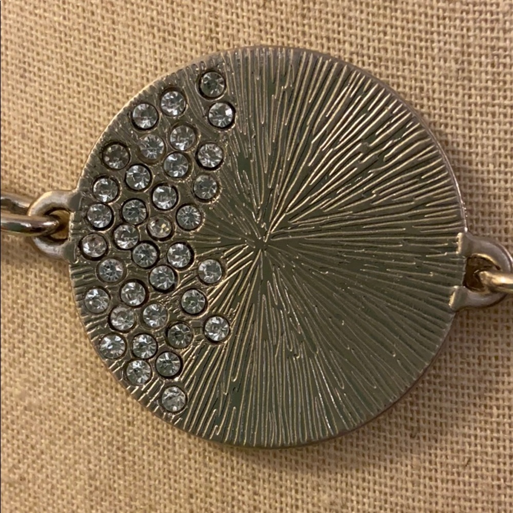 Chico’s Belt Silvertone Medallions w/ Rhinestones